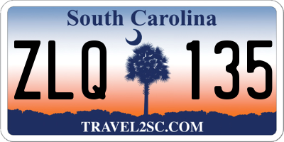 SC license plate ZLQ135