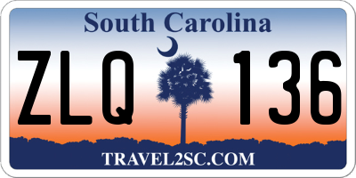 SC license plate ZLQ136