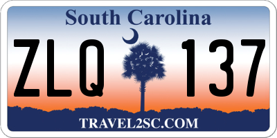 SC license plate ZLQ137