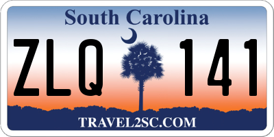 SC license plate ZLQ141