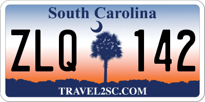 SC license plate ZLQ142