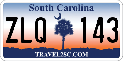 SC license plate ZLQ143