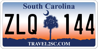 SC license plate ZLQ144