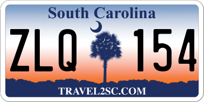 SC license plate ZLQ154