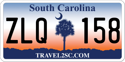 SC license plate ZLQ158