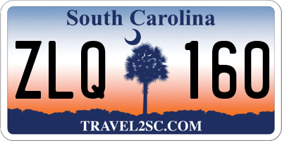 SC license plate ZLQ160