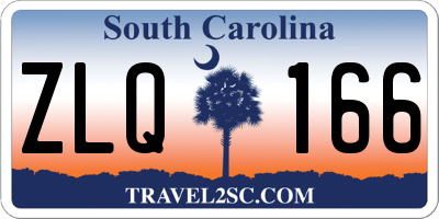 SC license plate ZLQ166