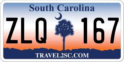 SC license plate ZLQ167