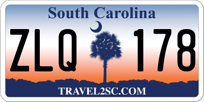 SC license plate ZLQ178