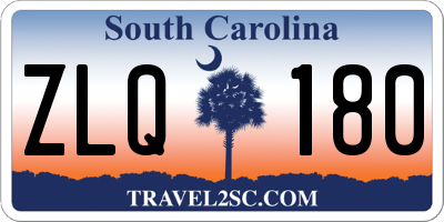 SC license plate ZLQ180