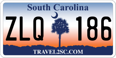 SC license plate ZLQ186