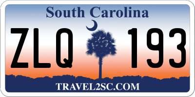SC license plate ZLQ193