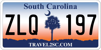 SC license plate ZLQ197