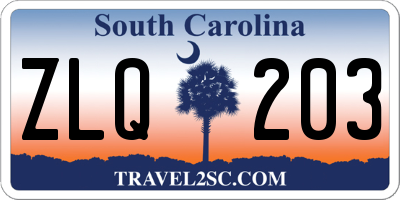 SC license plate ZLQ203