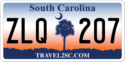 SC license plate ZLQ207