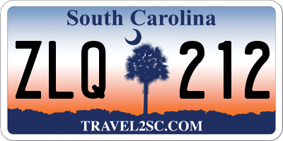 SC license plate ZLQ212