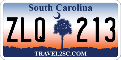 SC license plate ZLQ213