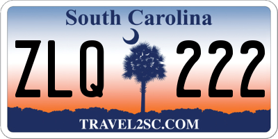 SC license plate ZLQ222