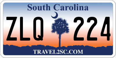 SC license plate ZLQ224