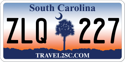 SC license plate ZLQ227