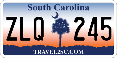SC license plate ZLQ245