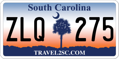 SC license plate ZLQ275