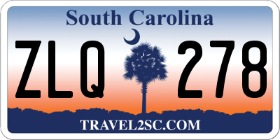 SC license plate ZLQ278