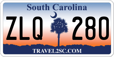 SC license plate ZLQ280