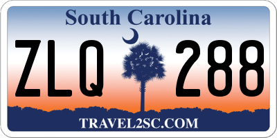 SC license plate ZLQ288