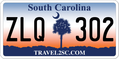 SC license plate ZLQ302