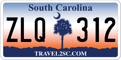 SC license plate ZLQ312