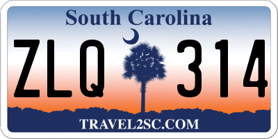 SC license plate ZLQ314