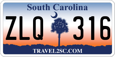 SC license plate ZLQ316