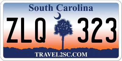 SC license plate ZLQ323