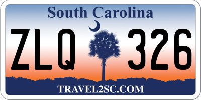 SC license plate ZLQ326