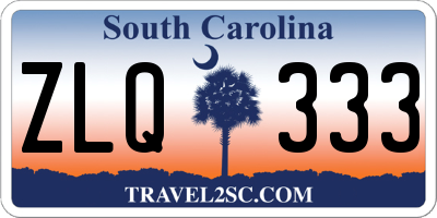 SC license plate ZLQ333