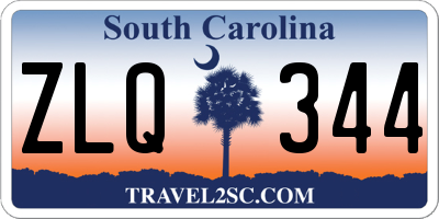 SC license plate ZLQ344