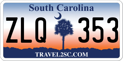 SC license plate ZLQ353
