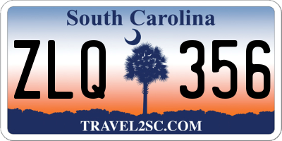 SC license plate ZLQ356