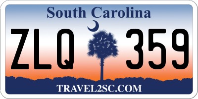 SC license plate ZLQ359