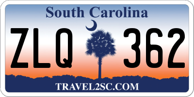 SC license plate ZLQ362