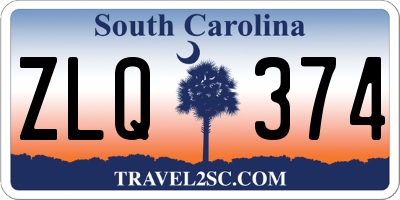 SC license plate ZLQ374