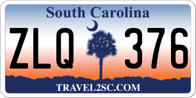 SC license plate ZLQ376