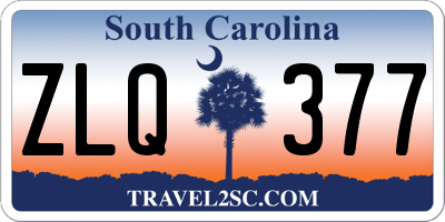 SC license plate ZLQ377