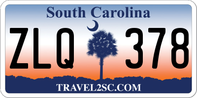 SC license plate ZLQ378