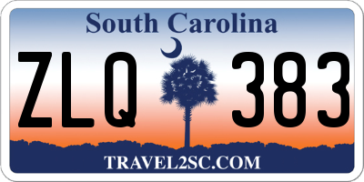 SC license plate ZLQ383