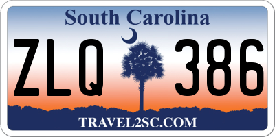 SC license plate ZLQ386