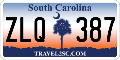 SC license plate ZLQ387