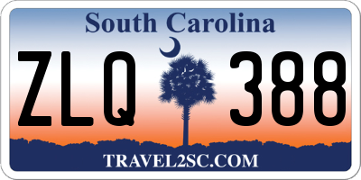 SC license plate ZLQ388