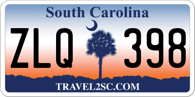 SC license plate ZLQ398
